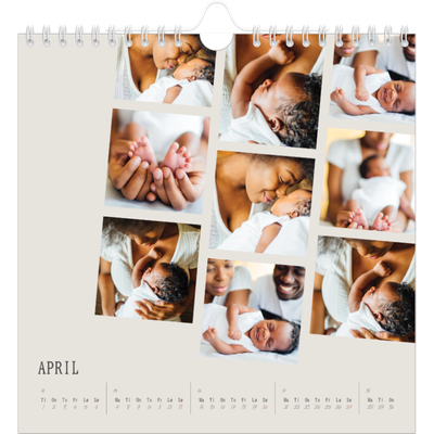 Månedskalender kvadratisk — Bilder i bevegelse [April]