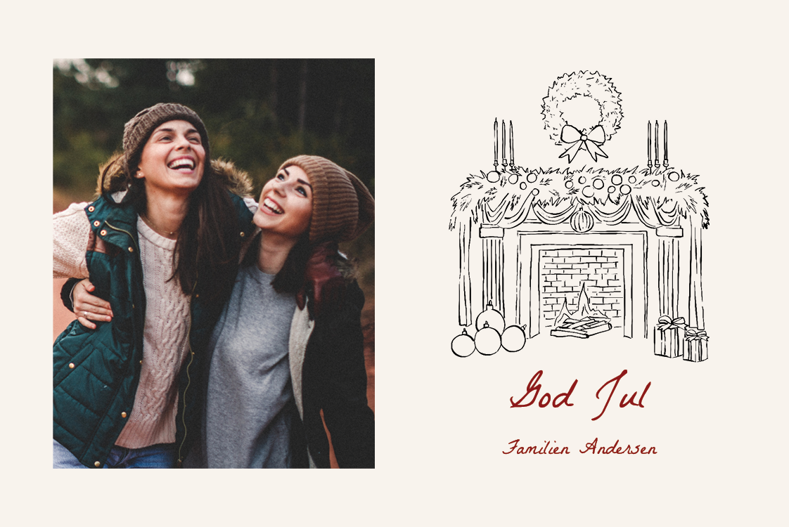 Fotokort — Julekort med peis