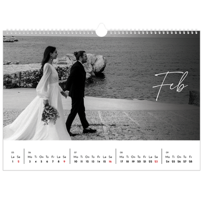 Fotokalender A3 — Elegant skrift [Februar]