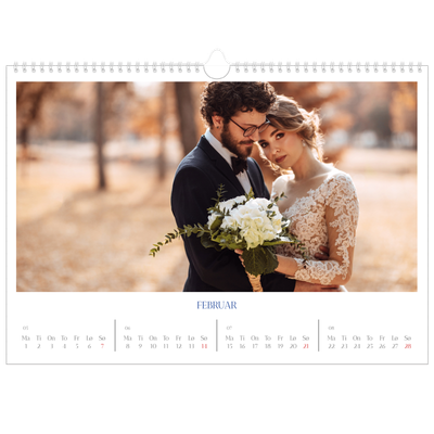 Fotokalender A3 — Klassisk kobolt [Februar]
