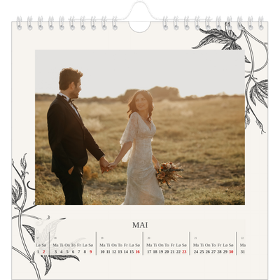 Månedskalender kvadratisk — Blekk & blomst [Mai]