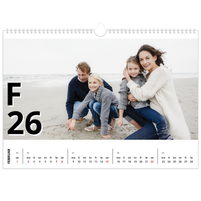 Fotokalender A3 — Bokstav og tall [Februar]
