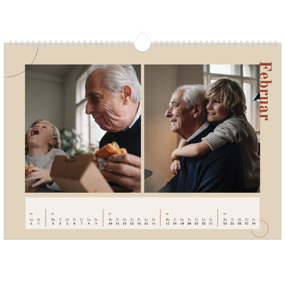 Fotokalender A3 — Asymmetrisk tekst [Februar]