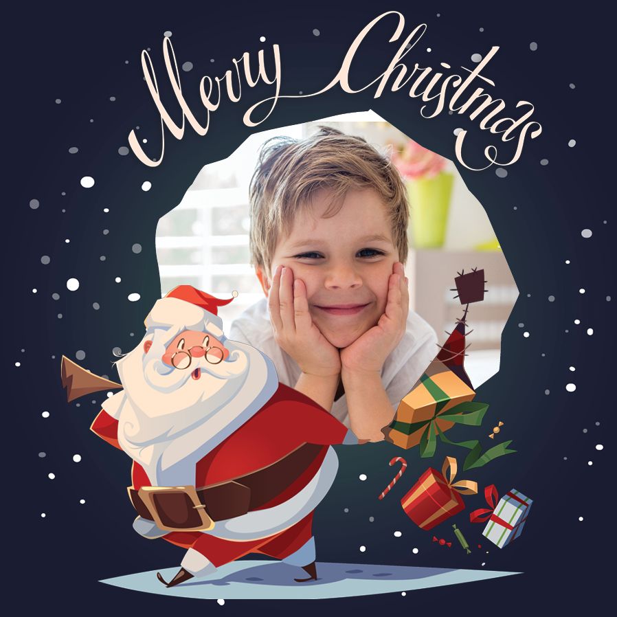 Fotokort — Gaver fra julenissen