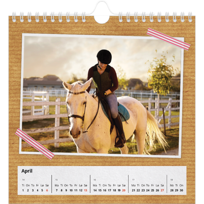 Månedskalender kvadratisk — Washi tape [April]