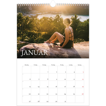 Fotokalender A3 — Enkel serif-font