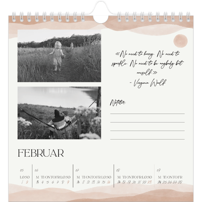 Månedskalender kvadratisk — Velvære-sitater [Februar]
