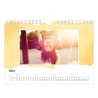 Fotokalender A5 — Vannfarger i bakgrunn [Mars]