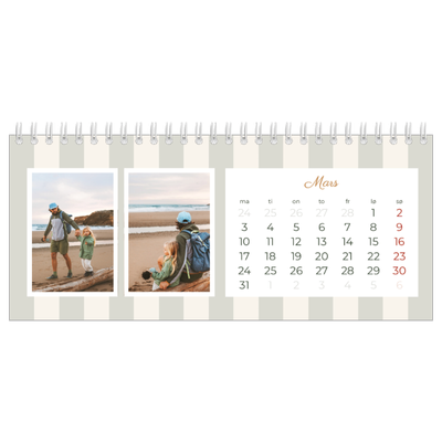 Bordkalendere — Skrift og striper [Mars]