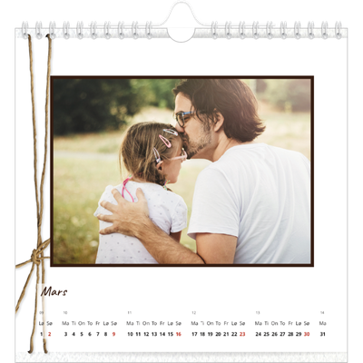 Månedskalender kvadratisk — Blomsterpapir [Mars]