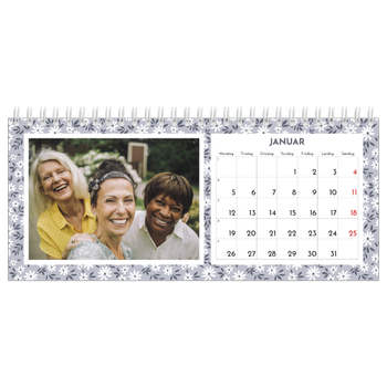 Bordkalender med foto — Blomstermønster