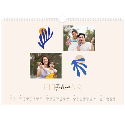 Fotokalender A3 — Minimalistisk korall [Februar]