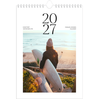 Fotokalender A4 (20 x 30 cm) — Surfing i solnedgang [kalender-forside]