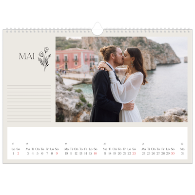 Fotokalender A3 — Initialer i blomst [Mai]