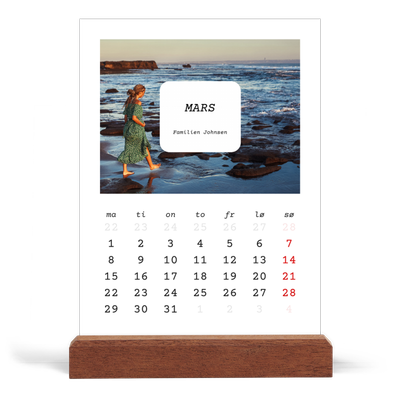 Bordkalender med trestativ - Stående — Den fulle historien [Mars]