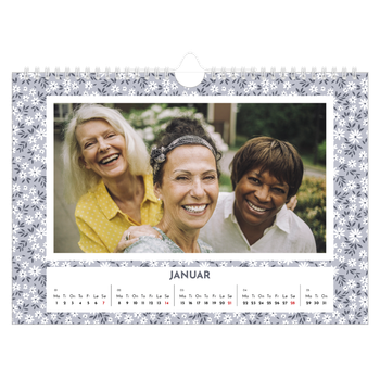 Fotokalender A4 — Blomstermønster