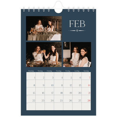 Fotokalender A5 — Skifer & seriffer [Februar]