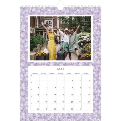Fotokalender A4 (20 x 30 cm) — Blomstermønster [kalender-forside]