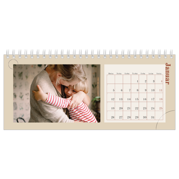 Bordkalender med foto — Asymmetrisk tekst