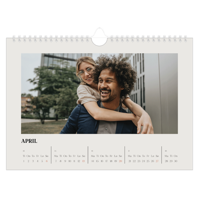 Fotokalender A4 — Simpelt og moderne [April]