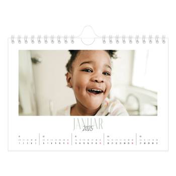 Fotokalender A5 — Flere fonter
