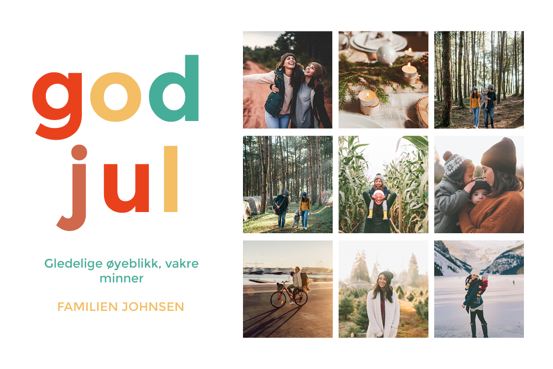 Fotokort — Glitrende jul