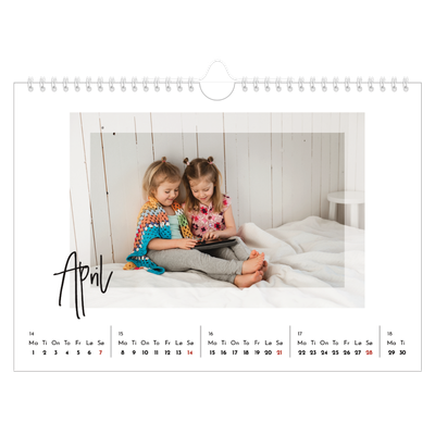 Fotokalender A4 — Transparente rammer [April]