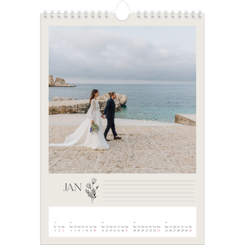Fotokalender A4 — Initialer i blomst
