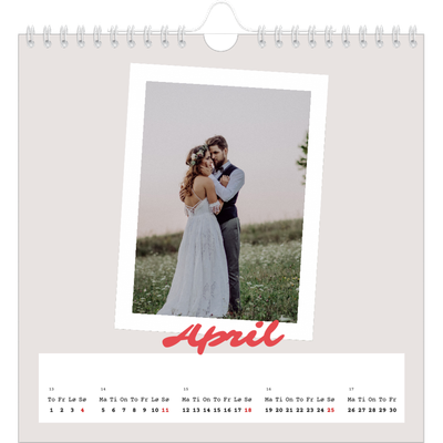Månedskalender kvadratisk — Signert trykk [April]