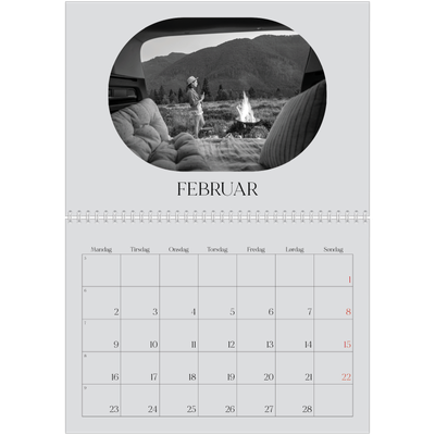 Fotokalender A4 dobbel (30 x 40 cm) — Den åpne veien [Februar]