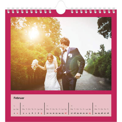 Månedskalender kvadratisk — Skarpe farger [Februar]