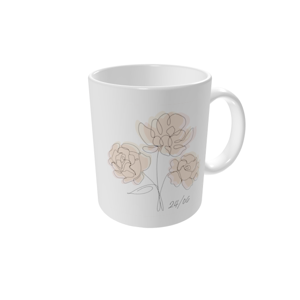 Kopp med bilde — Delikate blomsterlinjer