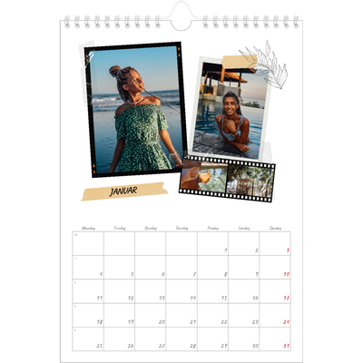 Fotokalender A4 (20 x 30 cm) — Scrapbook stil [Januar]