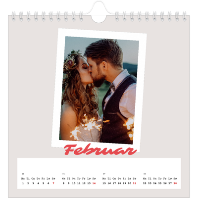 Månedskalender kvadratisk — Signert trykk [Februar]