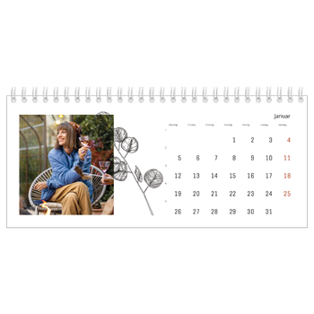 Bordkalender med foto — Blomstertegninger