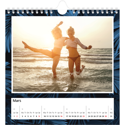 Månedskalender kvadratisk — Botanisk stil [Mars]