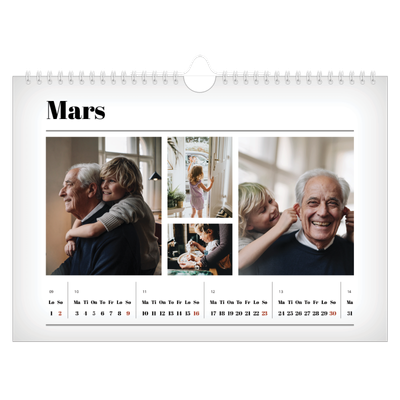 Fotokalender A4 — Avisstil [Mars]