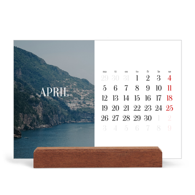 Bordkalender med trestativ - Liggende  — Endeløs flukt [April]