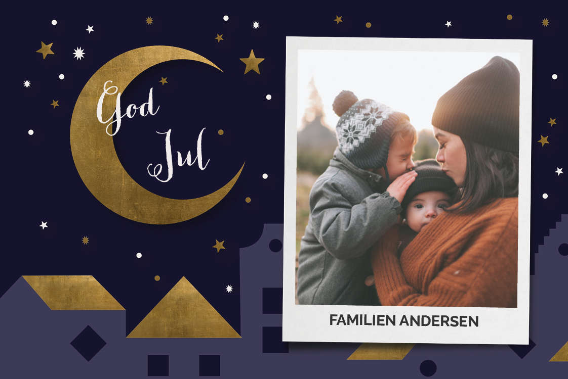 Fotokort — Måne og stjerner