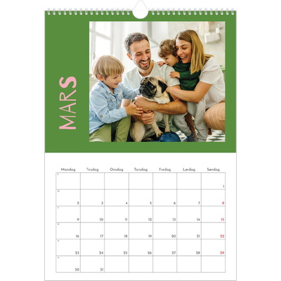 A3 Månedskalender — Fargerik kalender [Mars]