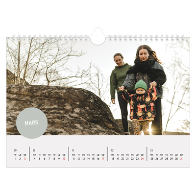 Fotokalender A4 — Fotoklistremerke [Mars]