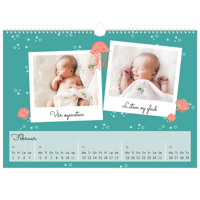 Fotokalender A3 — Søte dyr [Februar]