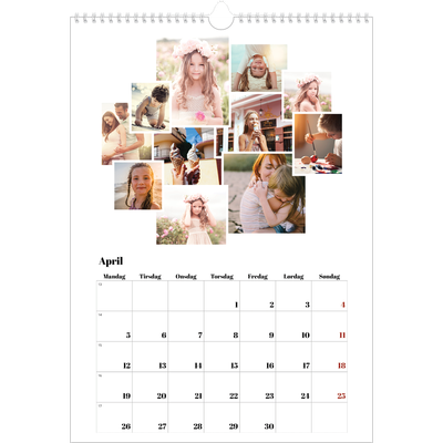 A3 Månedskalender — Collage shapes [April]