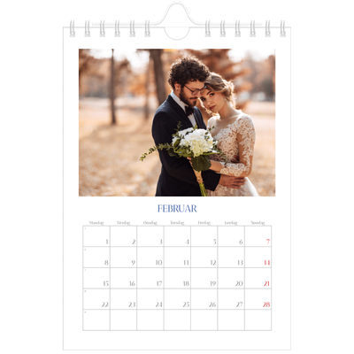 Fotokalender A5 — Klassisk kobolt [Februar]