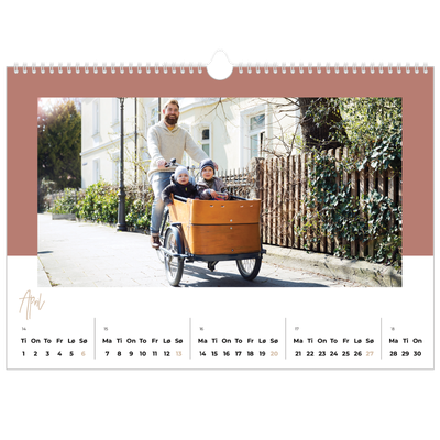 Fotokalender A3 — Kalender i jordfarger [April]