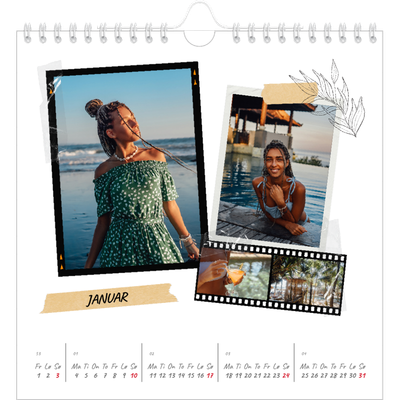 Månedskalender kvadratisk — Scrapbook stil [Januar]