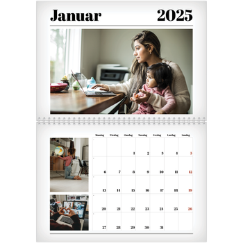Fotokalender A4 dobbel — Avisstil