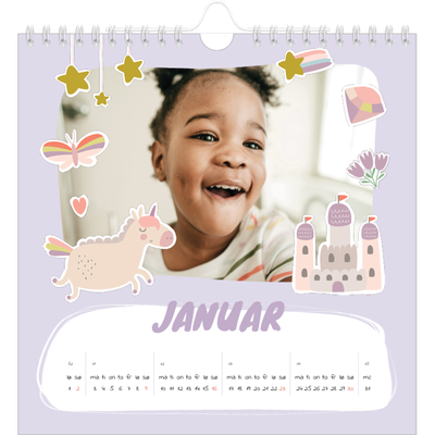 Månedskalender kvadratisk — Magisk regnbue [Januar]