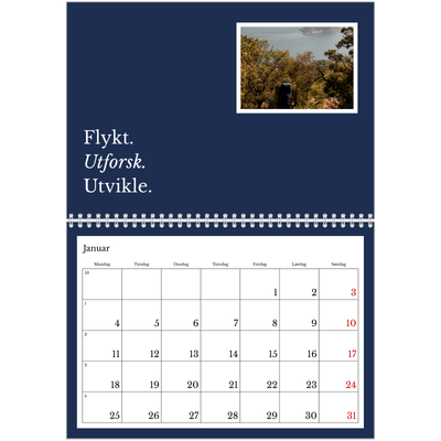 Fotokalender A4 dobbel (30 x 40 cm) — Redaksjonell Jord [Januar]