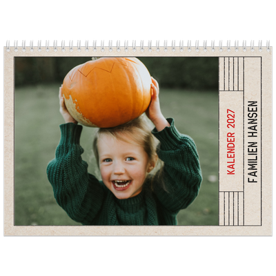 Fotokalender A4 dobbel (30 x 40 cm) — Stempeleffekt [kalender-forside]